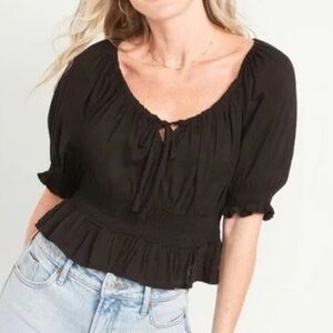Old Navy Black Peasant Blouse